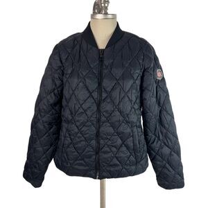 Madden NYC Women's Black Quilted, Puffer, Winter Jacket Size L Full Zip